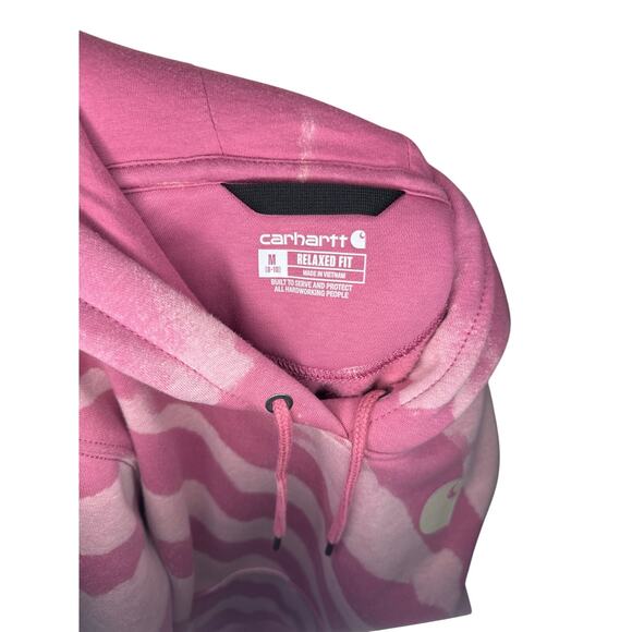 Carhartt Hoodie One of a Kind Bleach Striped Custom Woodrose Women's 8-10 Medium - Picture 15 of 16